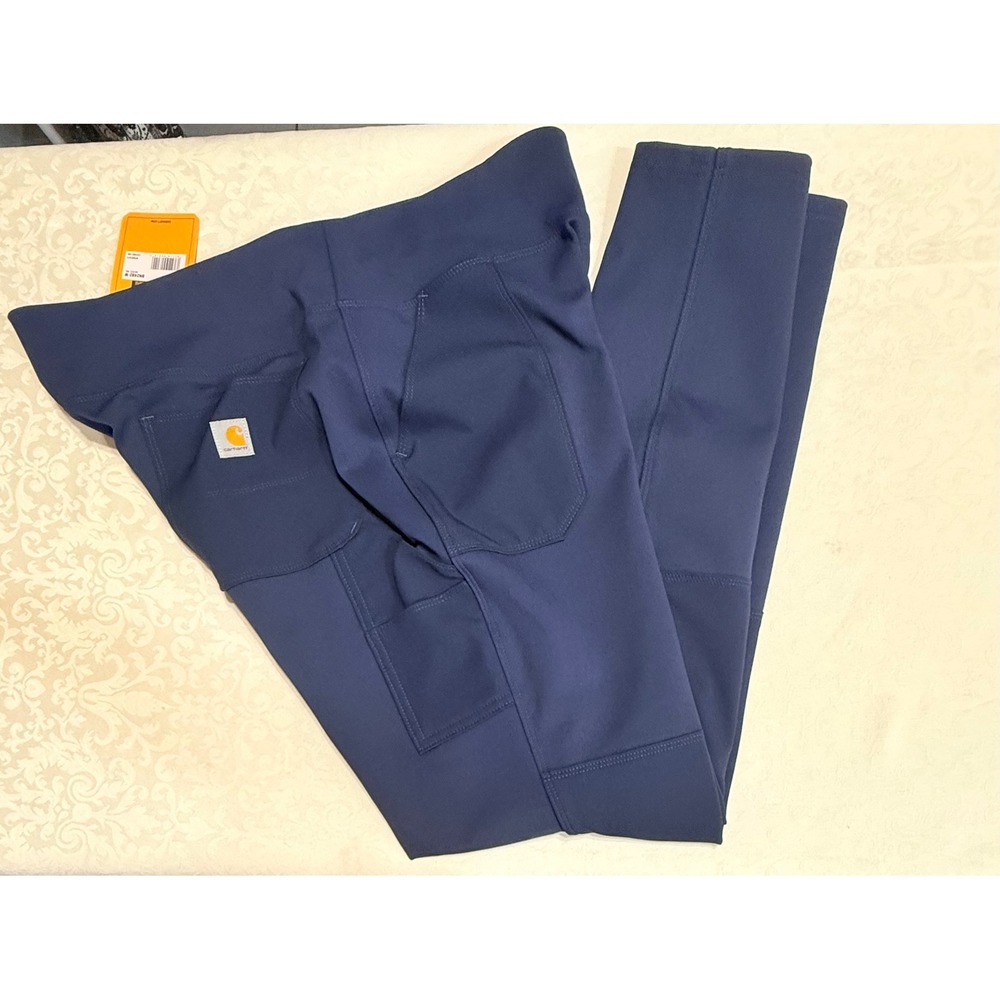 Carhartt Utility Leggings Womens XL Tall Navy Blue Force Fitted Athletic Hiking - Picture 3 of 10